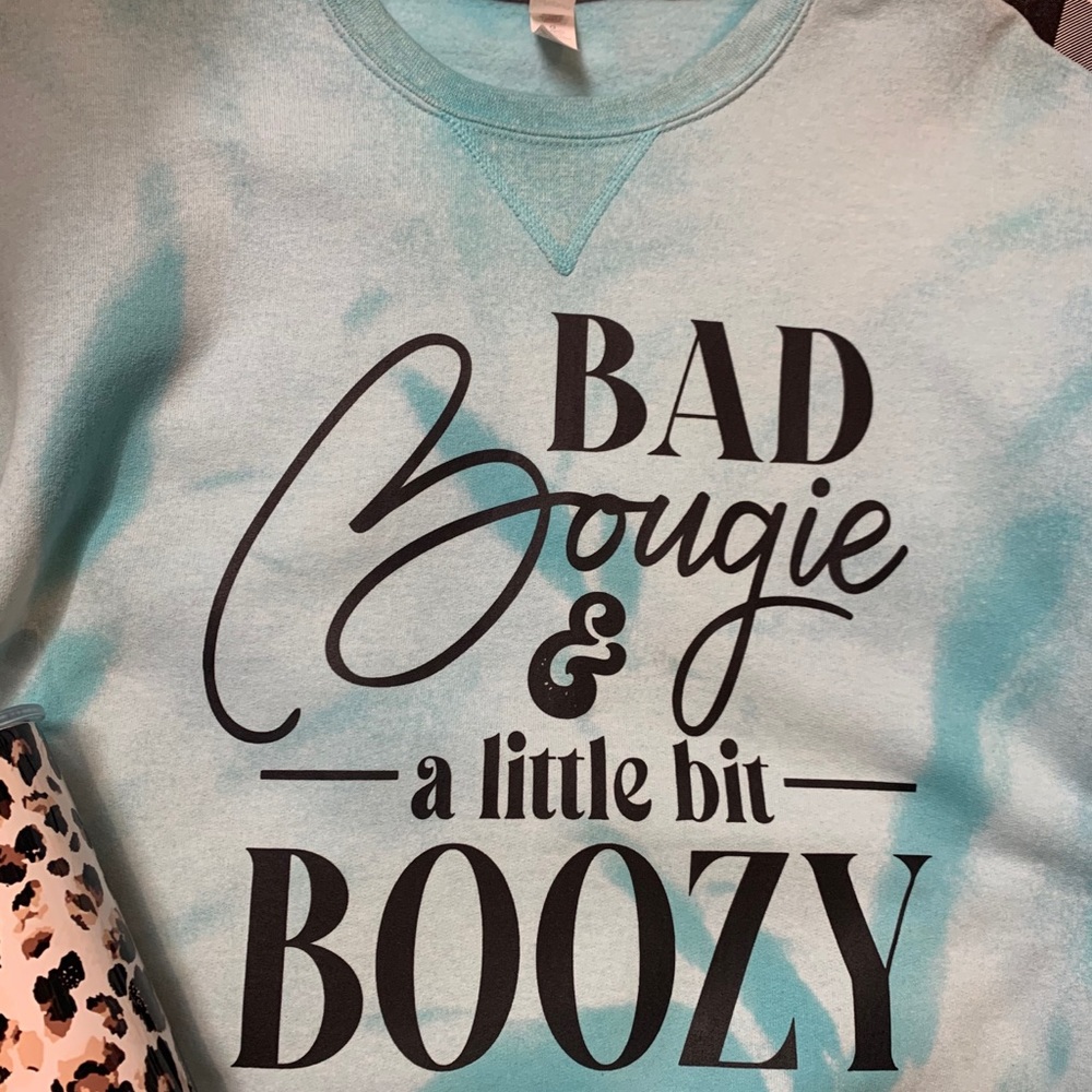 Bad and Bougie & A Little Boozie Sweatshirt 2X-4X - Picture 2 of 3